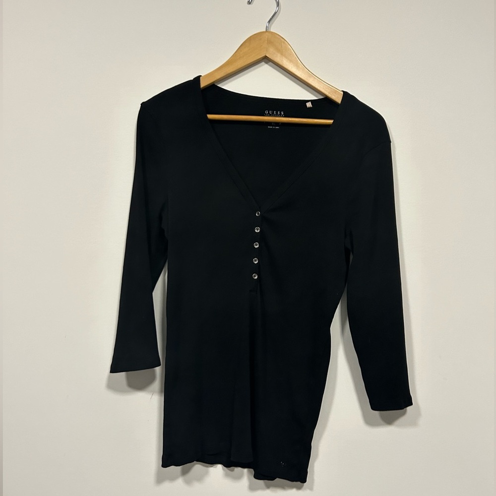 Guess long sleeve v neck shirt